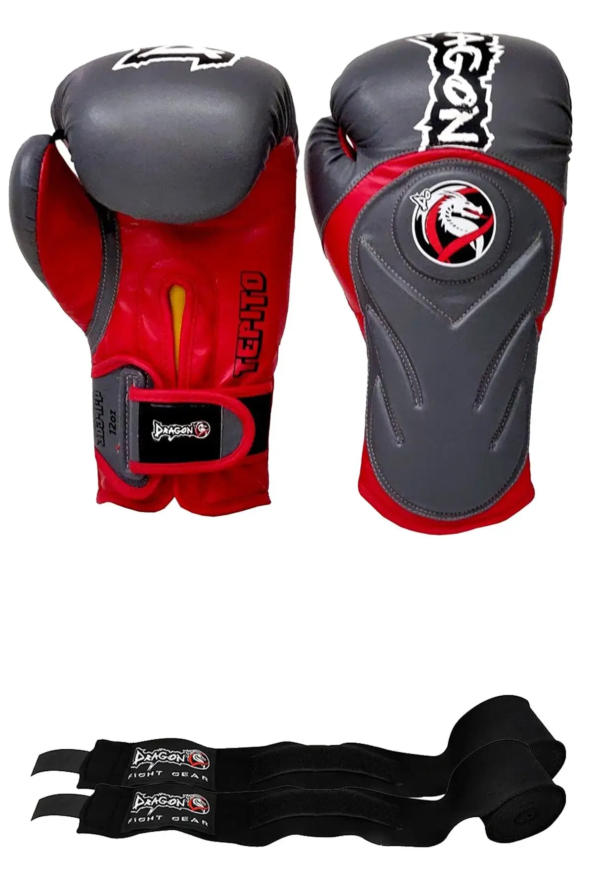 Tepito боксерски ракавици Muay Thai кик-бокс ракавици и завој сет од 2 парчиња