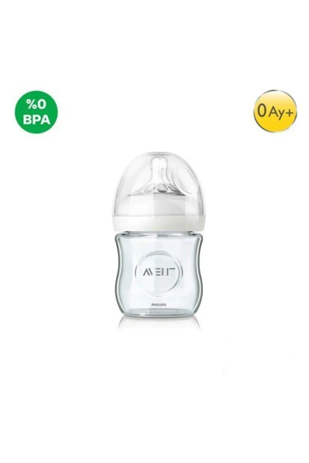 Природно стаклено шише за бебиња 120 ml