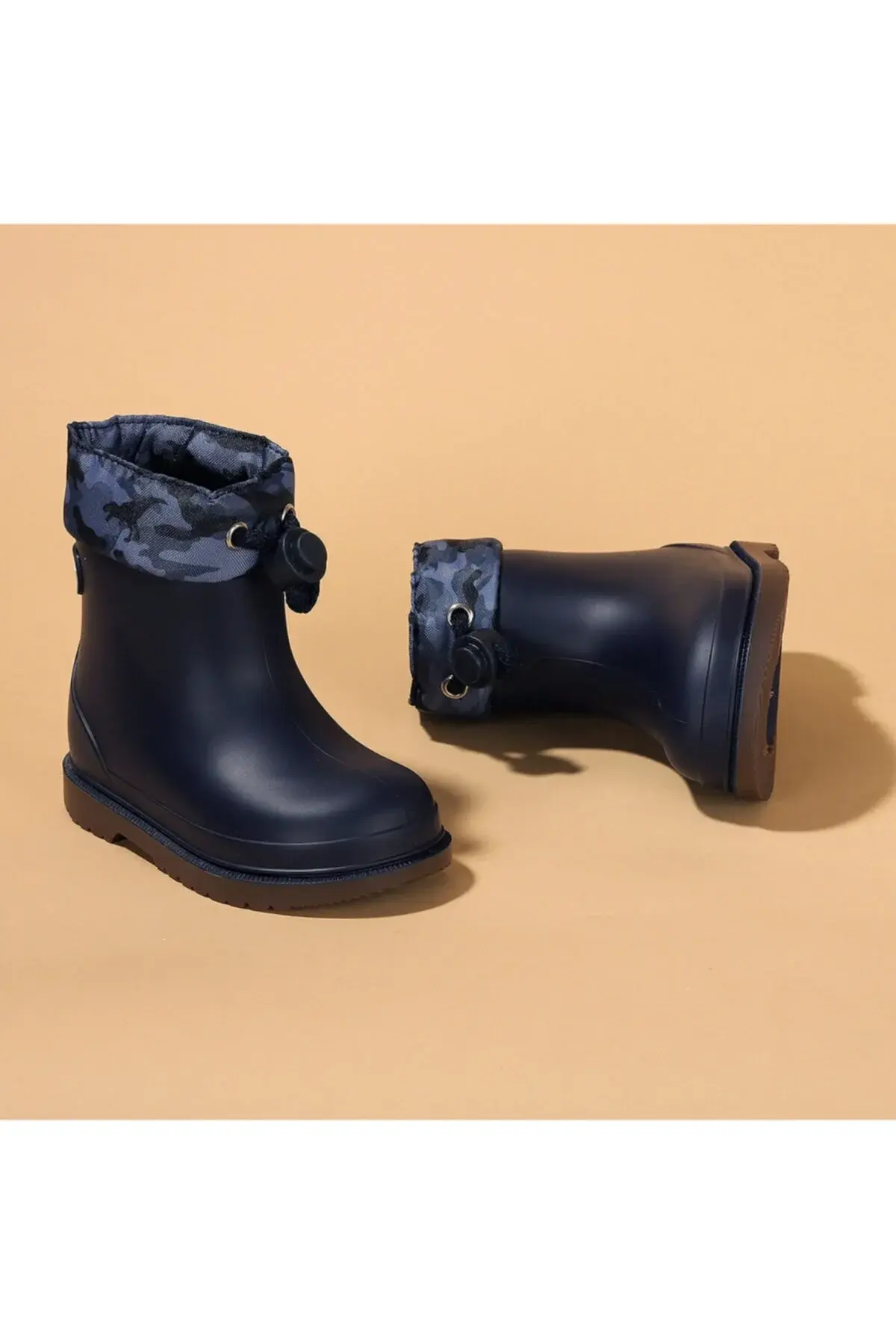 Машки темноплави детски Igor W10212 Bimbi Camo водоотпорни чизми за дожд и снег