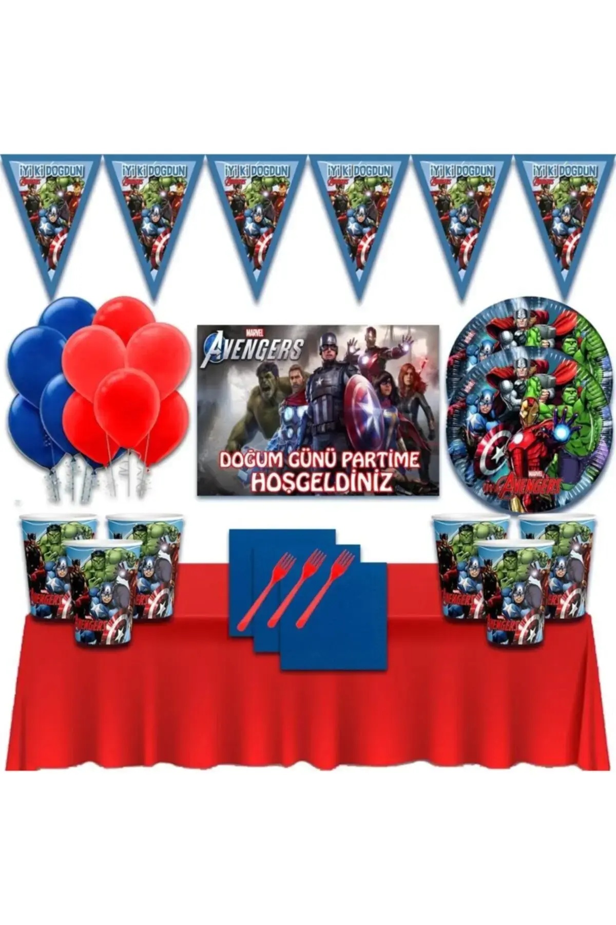 Avengers сет за роденденска забава за 8 лица со банер