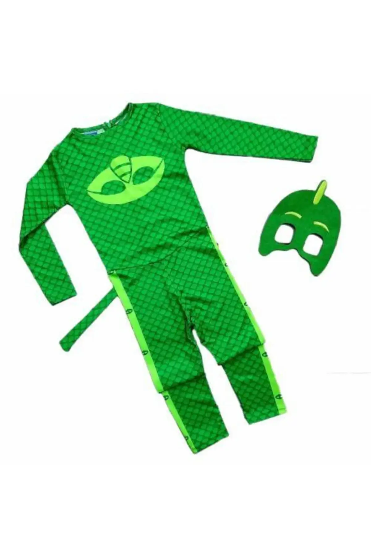 Костим на гуштер за деца - Костим PJ Masks - Костим Gekko - Модел со опашка