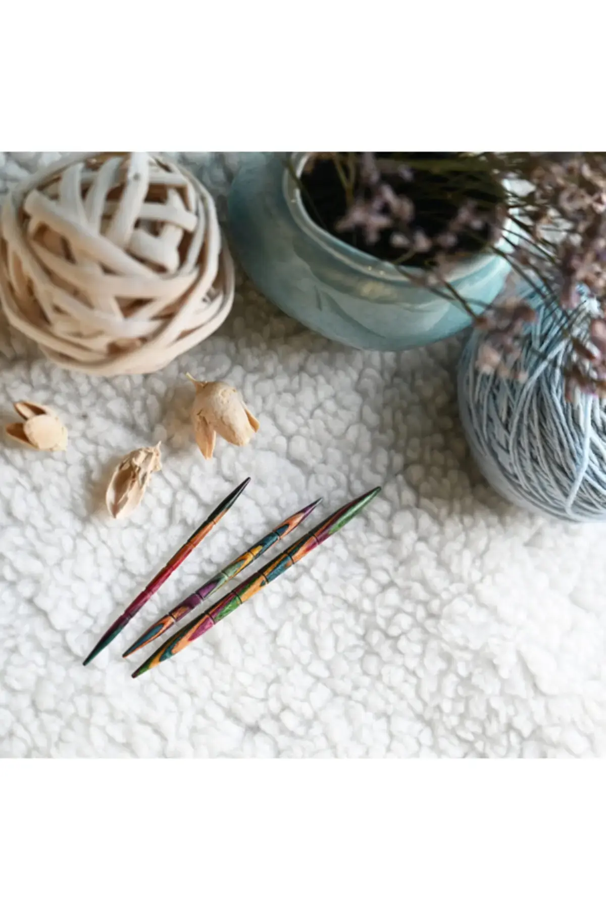 Knitpro Symfonie 3.25-4-5.5mm дрвена закривена - игла за плетење плетенки - 20501