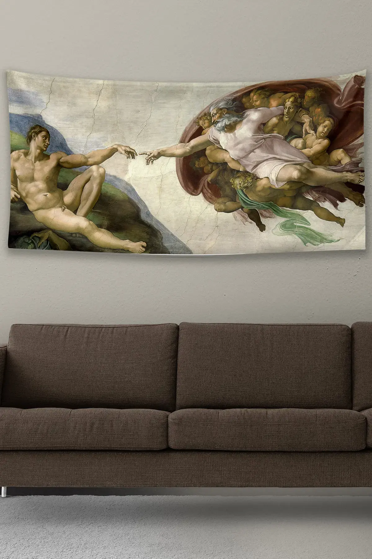 Michelangelo Создавањето на Адам, ѕиден гоблен, голема димензија