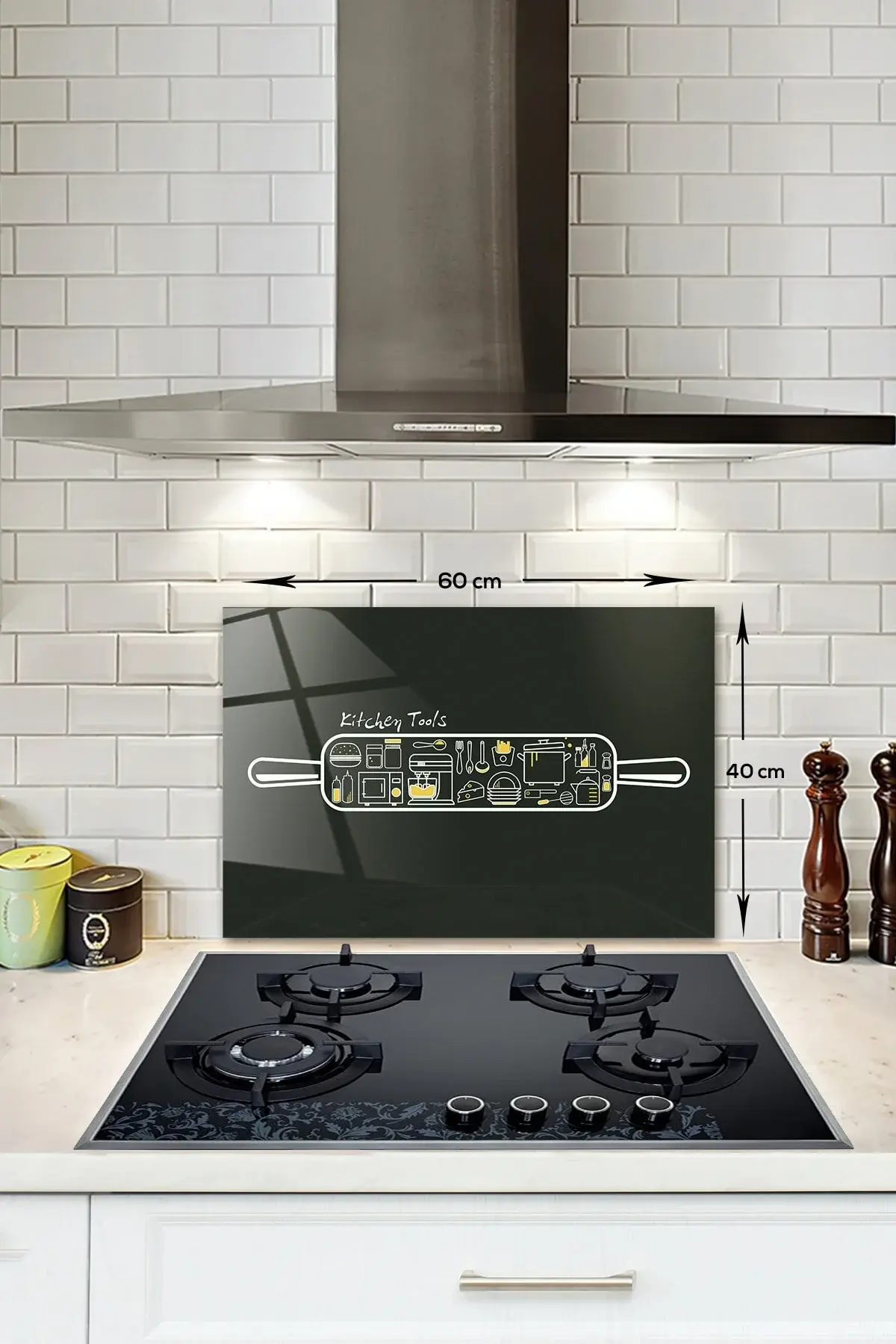Стаклена заштита за задниот дел од шпорет | Kitchen Tools - Кујнски алатки | 40cm X 60cm