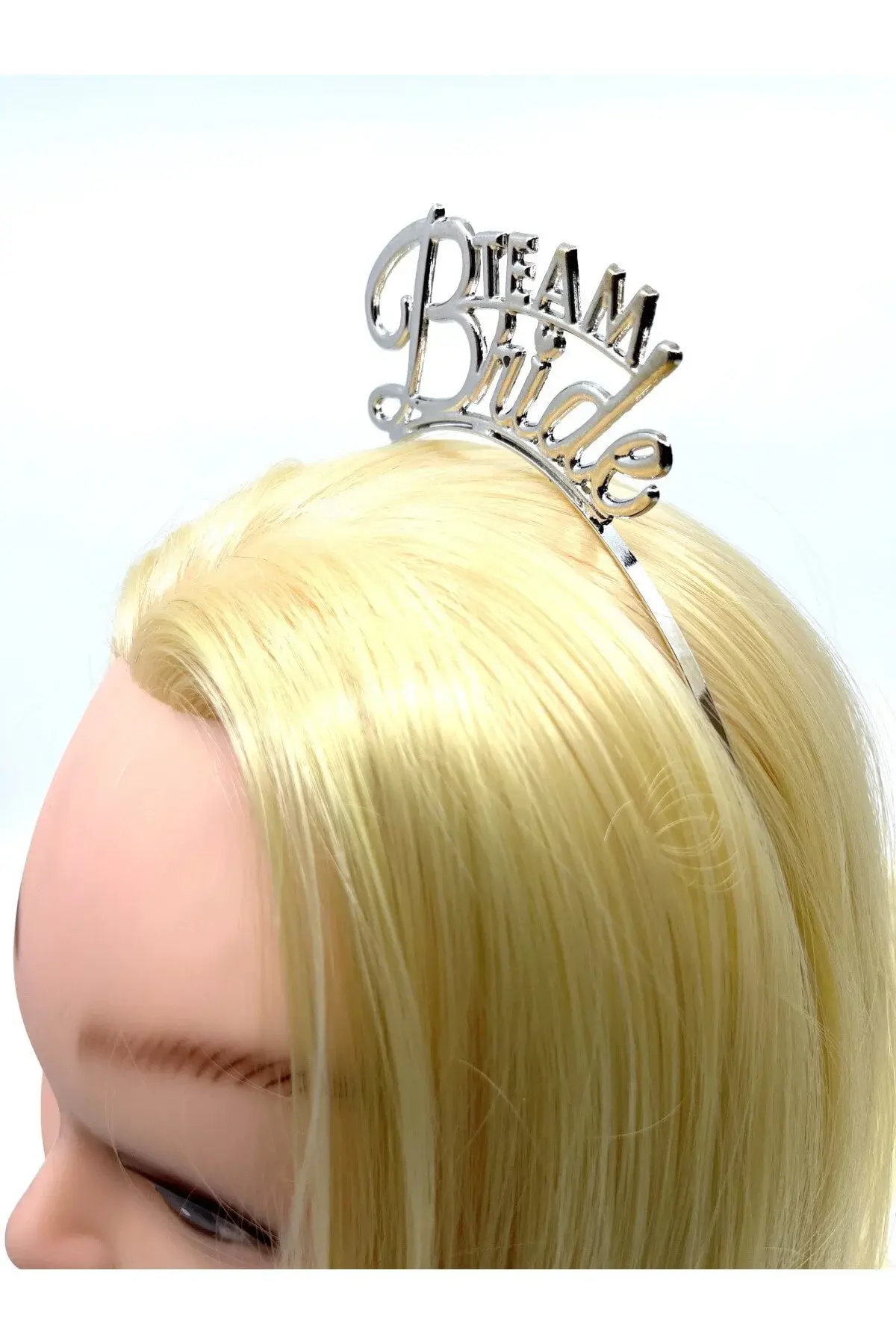 Team Bride испишана деверушка круна метална круна сребрена боја сива боја концепт за моминска вечер