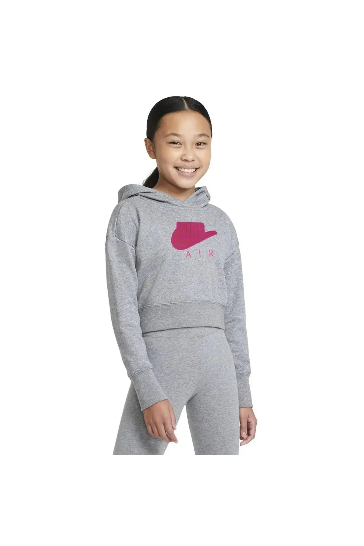 G Nsw Air Ft Crop Hoodie Hbr детска црна секојдневна дуксерка Da1173-091