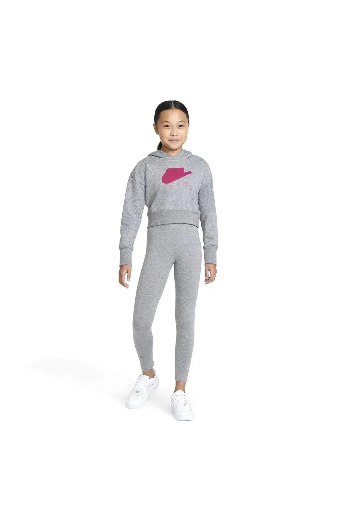 G Nsw Air Ft Crop Hoodie Hbr детска црна секојдневна дуксерка Da1173-091