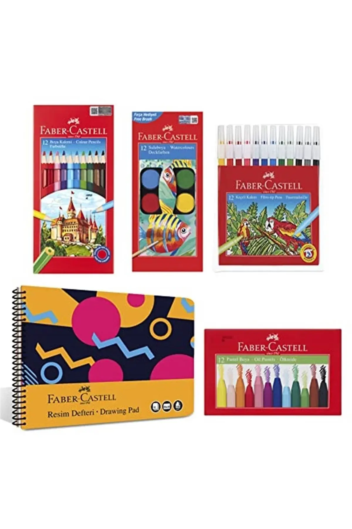 Faber-castell сет за сликање и тетратка за цртање