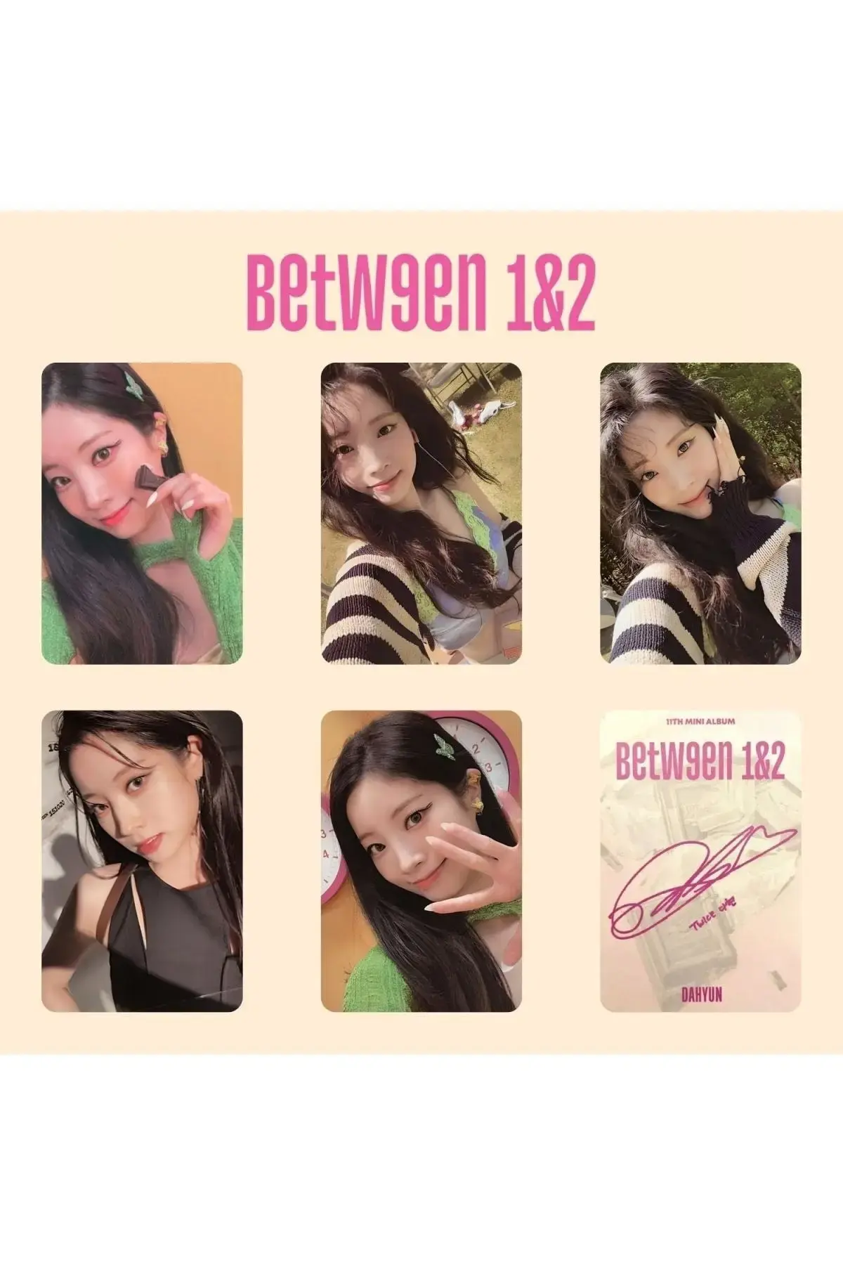 Twice Dahyun '' Between 1&2 '' сет картички со потпишан албум