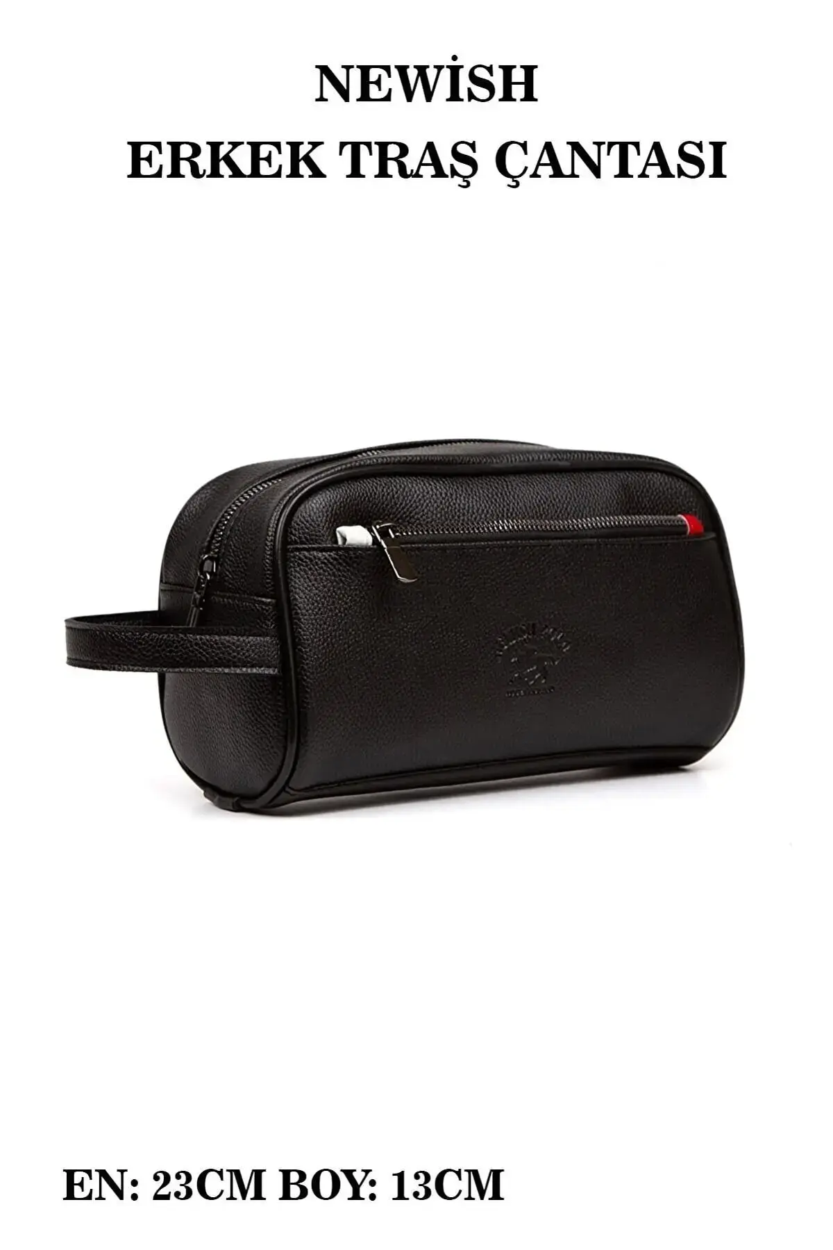 Newish Polo 2212 чанта-портфолио од веганска вештачка кожа црна