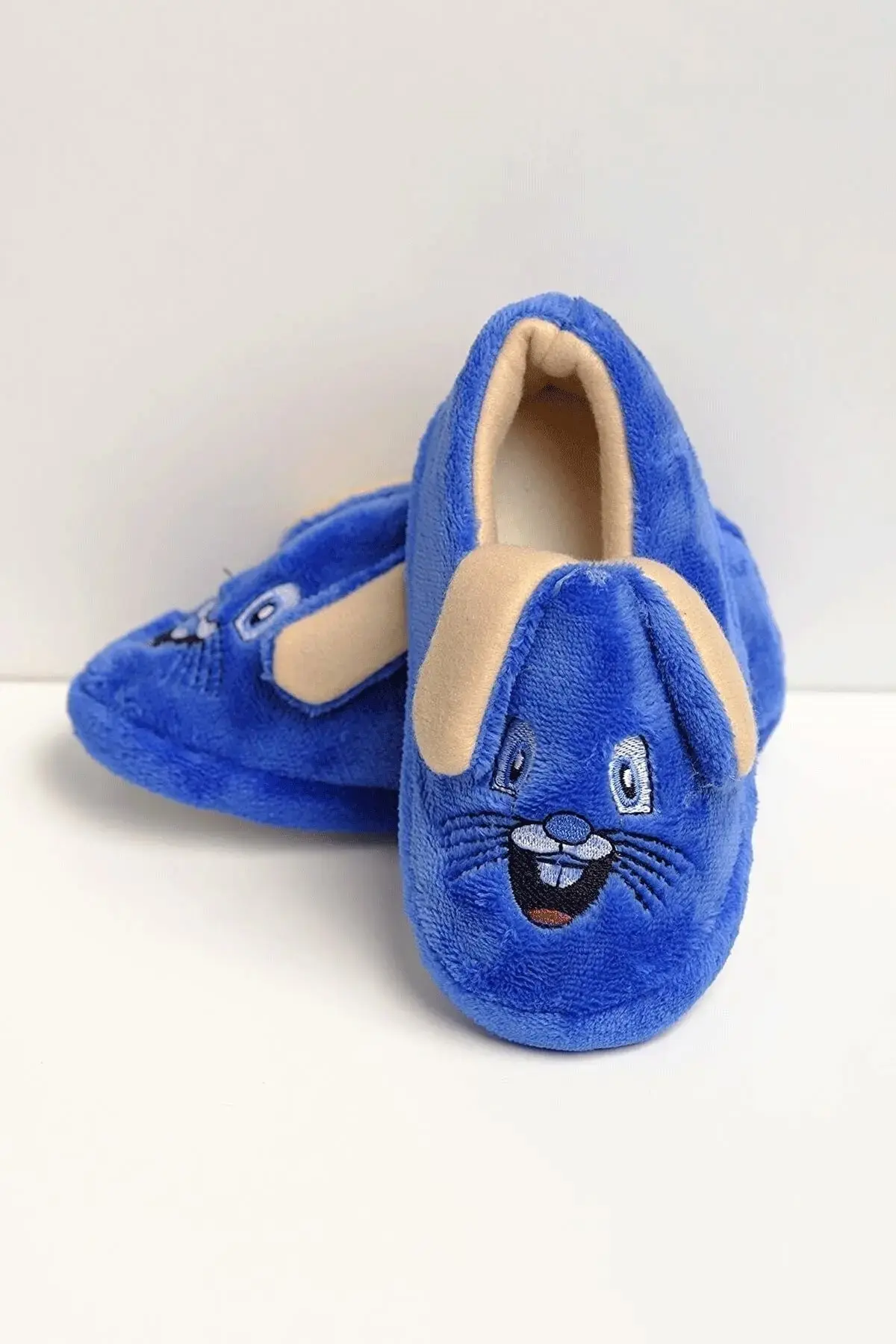 Детски папучи со нелизгачки ѓон со памучна постава, со фигура на зајче повеќенаменски училишни градински папучи домашни папучи