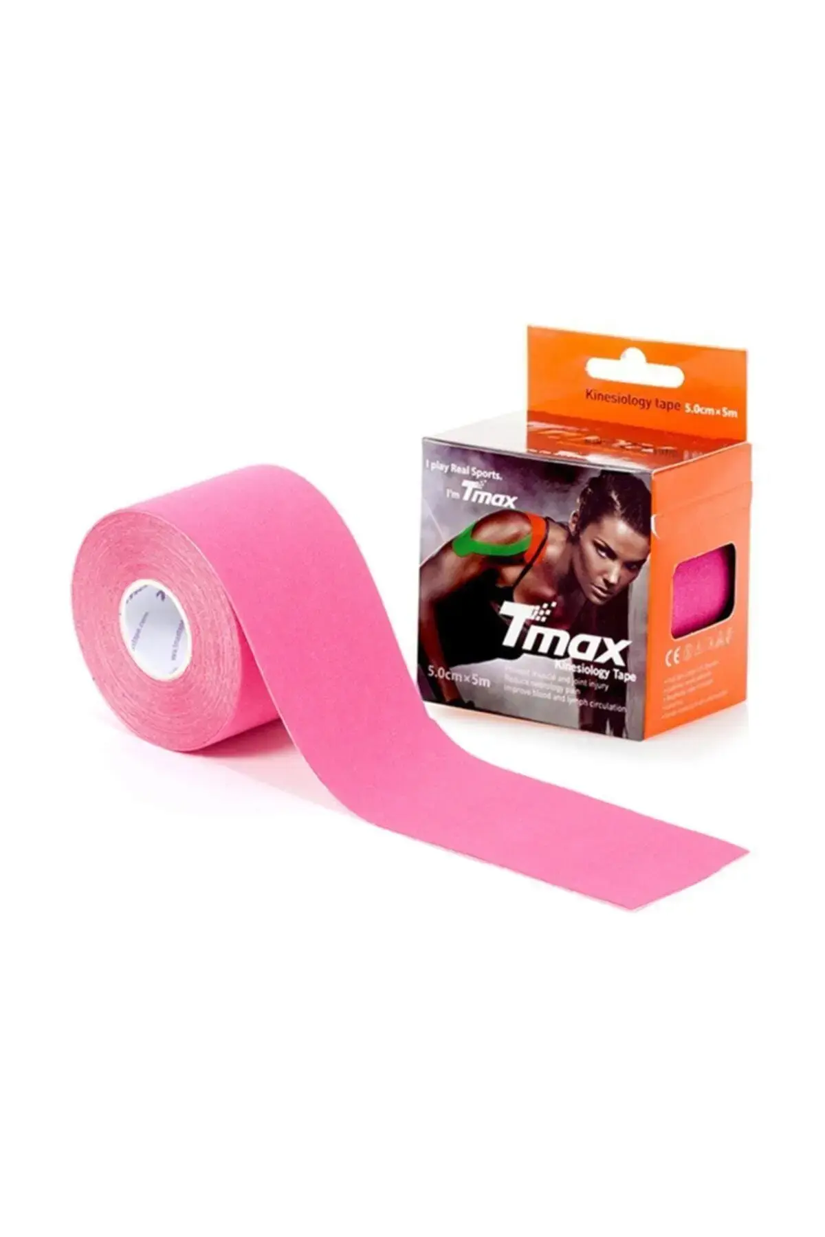 Tape Kinesio лента за болка 5 метри X 5 cm розева