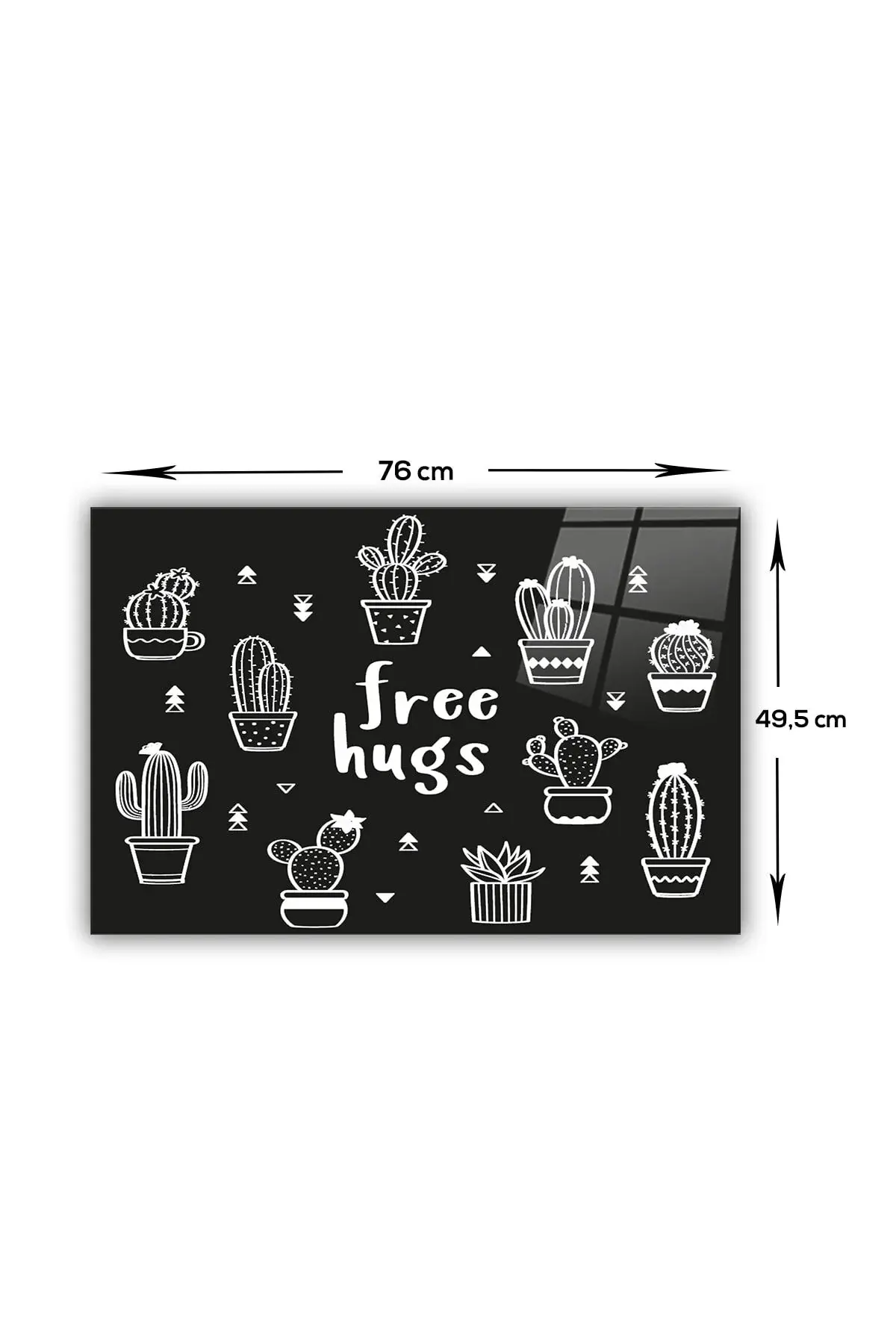 Стаклена заштита за зад шпорет | Free Hugs - црна позадина | 49,5cm X 76cm