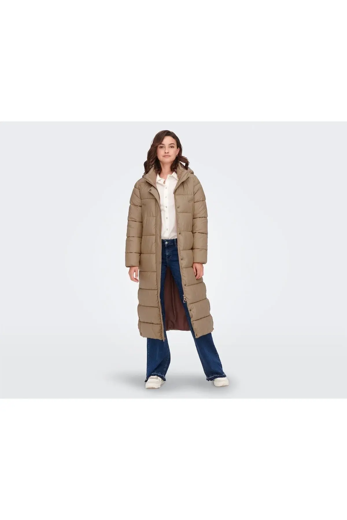 Onlcammie X- долг ватиран капут Otw женски секојдневен капут 15267338-tigers-eye крем