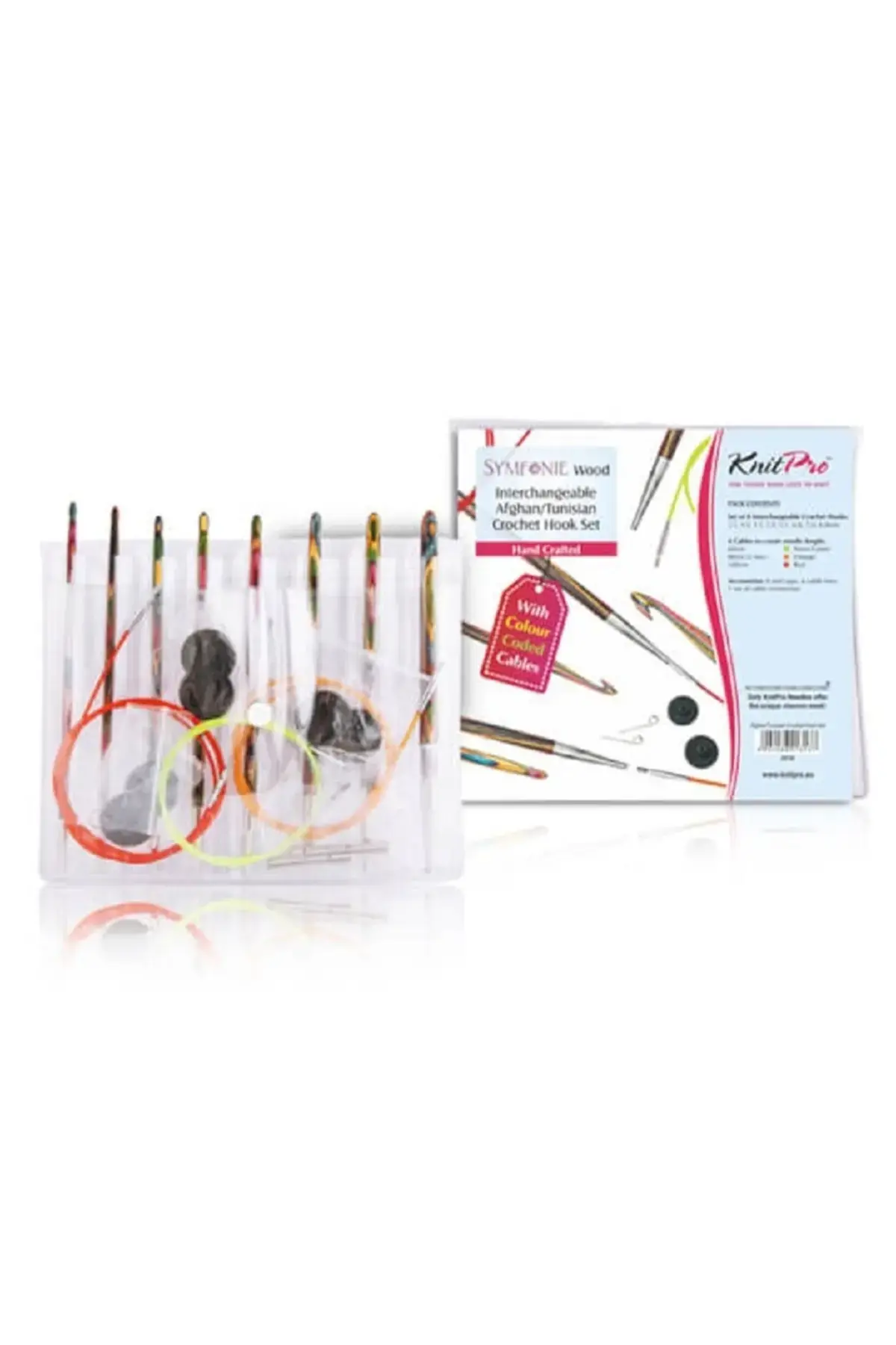 Knitpro Symfonie сет за туниско капчиња што се менуваат - 20735 + дрвен мерач за игли