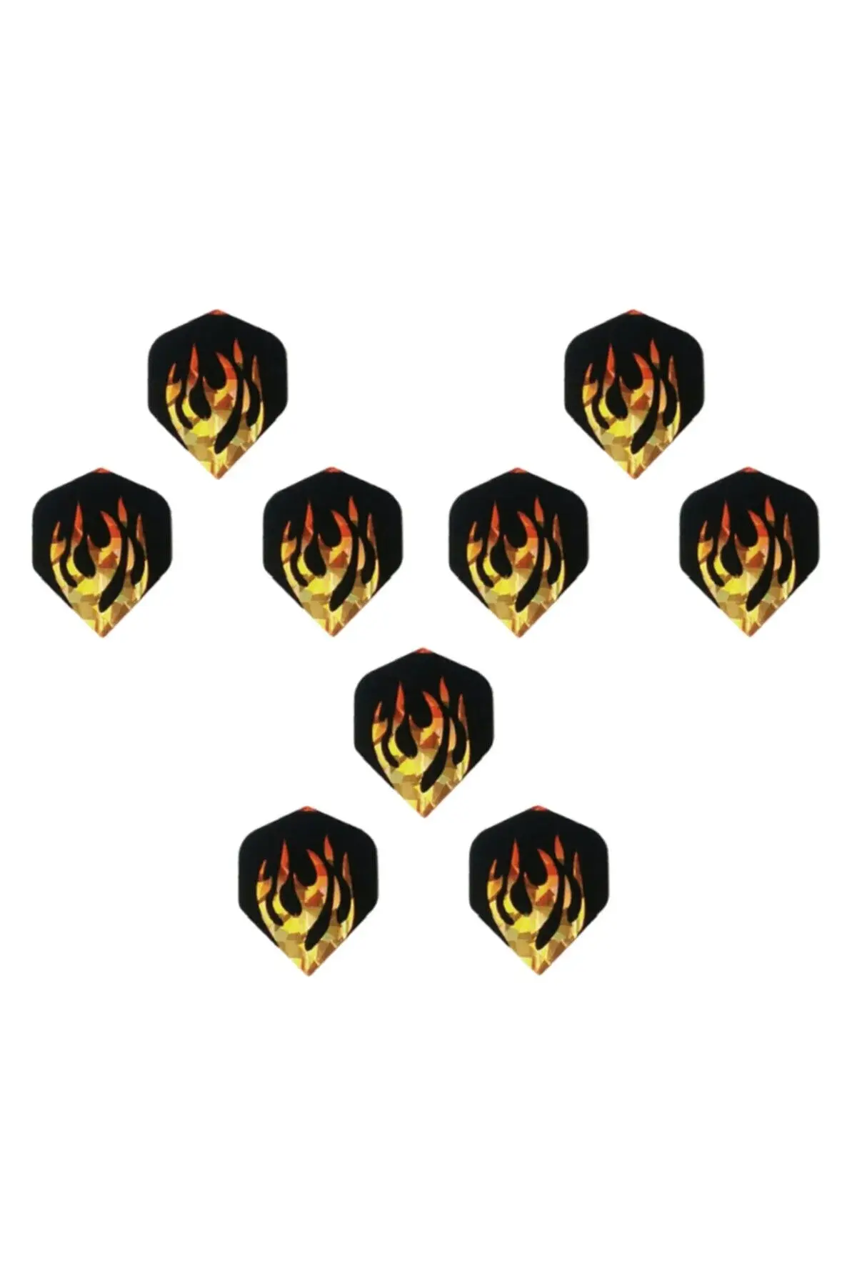 9 парчиња (3 СЕТА) пердуви за пикадо стандардни сјајни жолто-црни Pet Dpss.