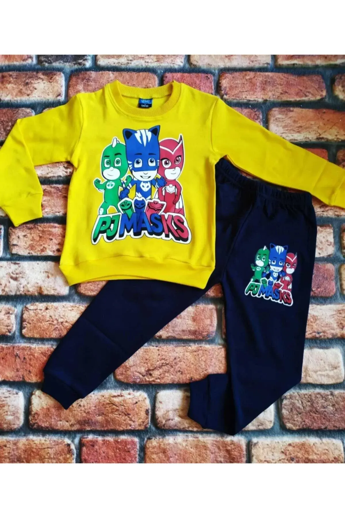 Унисекс детски комплет PJ Masks, жолт