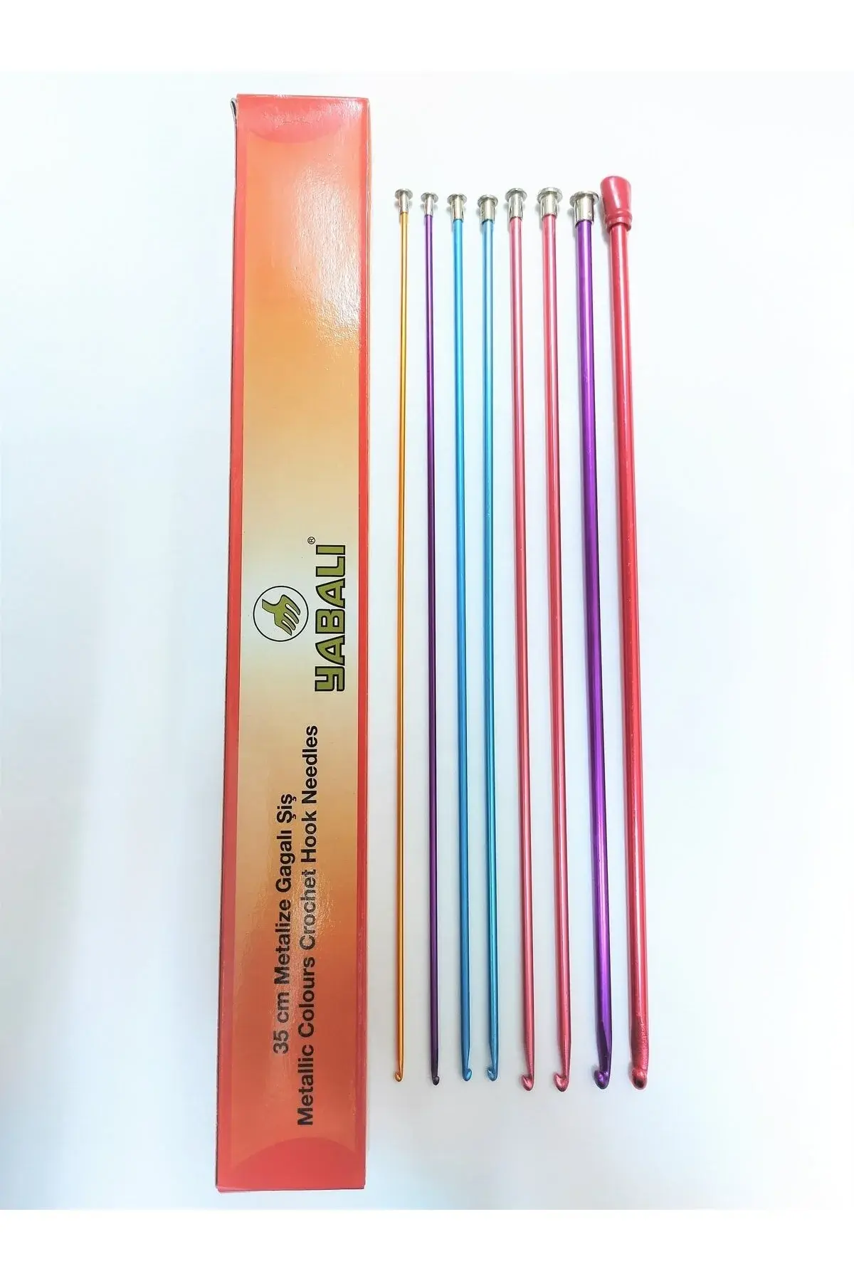 Yabalı кука за плетење - туниска кука 2.5-3-3.5-4-4.5-5-6-7 mm - 35 cm комплетен сет од 8 - кукаста игла