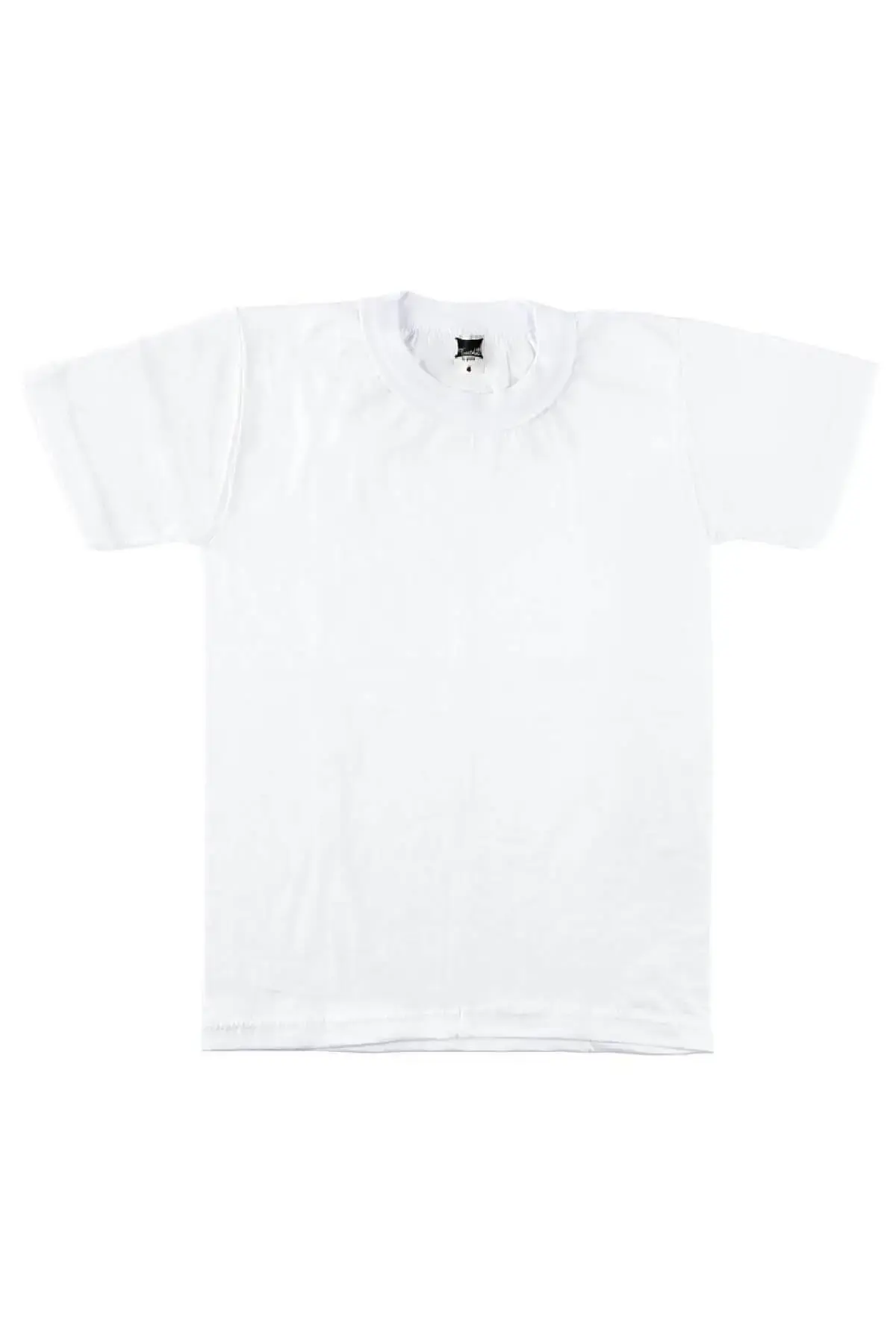 Машки детски бели поткошули со тркалезен изрез, 100% памук, пакување од 6