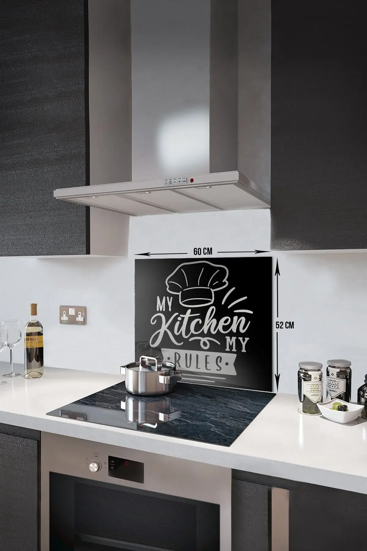 Стаклена заштита за зад шпорет | My Kitchen My Rules | 52cm X 60cm