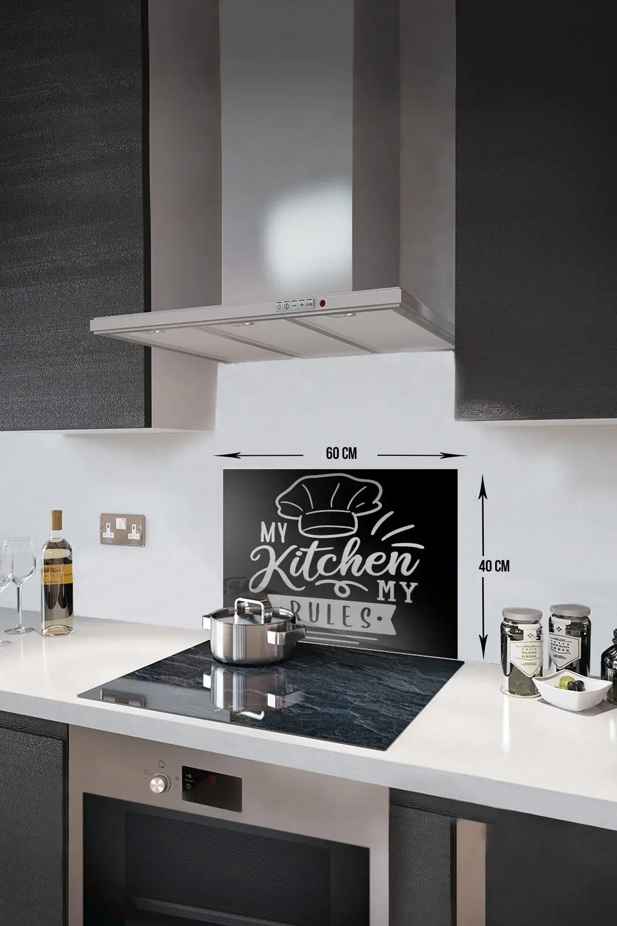 Стаклена заштита за задниот дел на шпоретот | My Kitchen My Rules | 40cm x 60cm