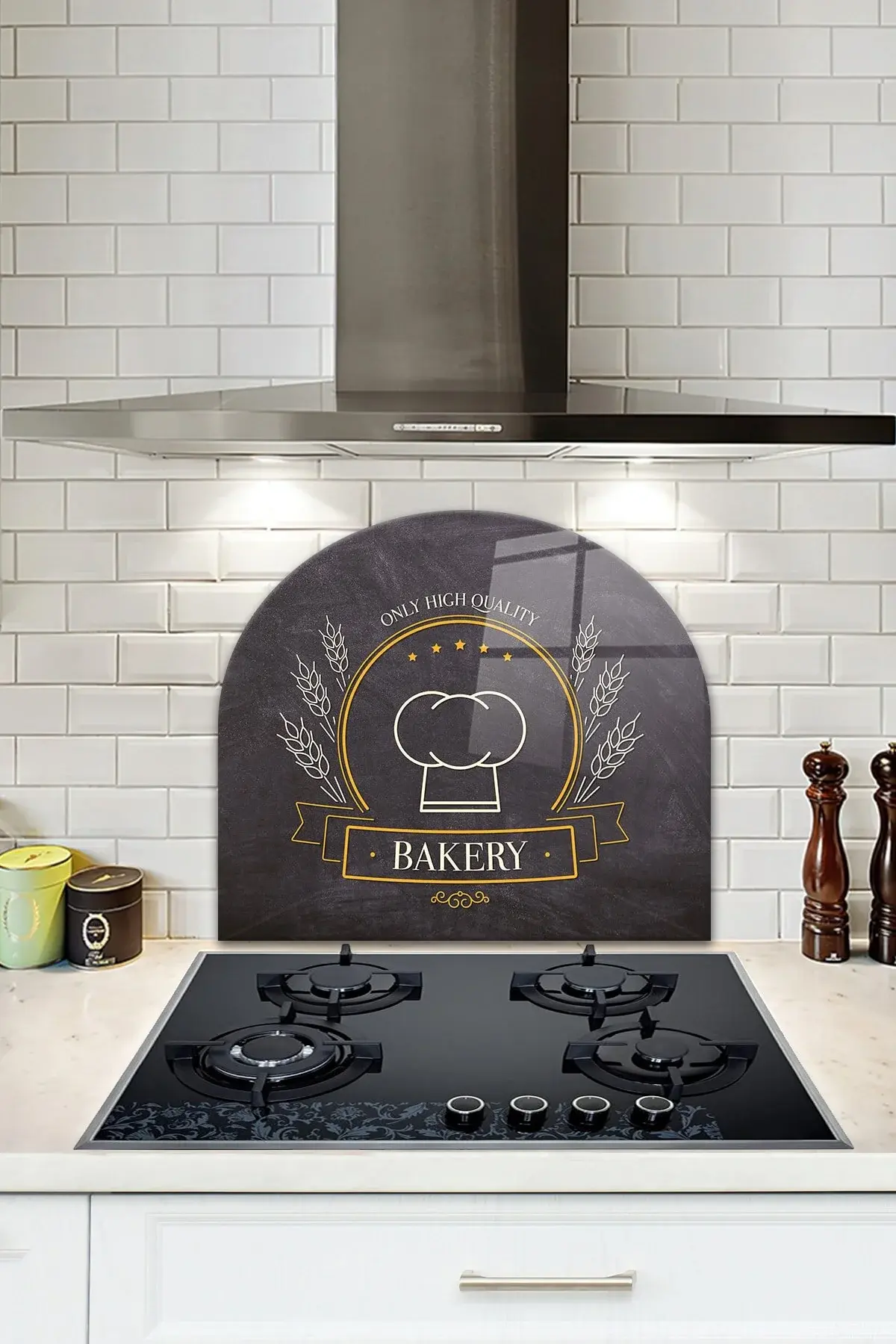 Стаклена заштита за задниот дел на шпоретот | Овален облик | Bakery Quality | 52cm X 60cm