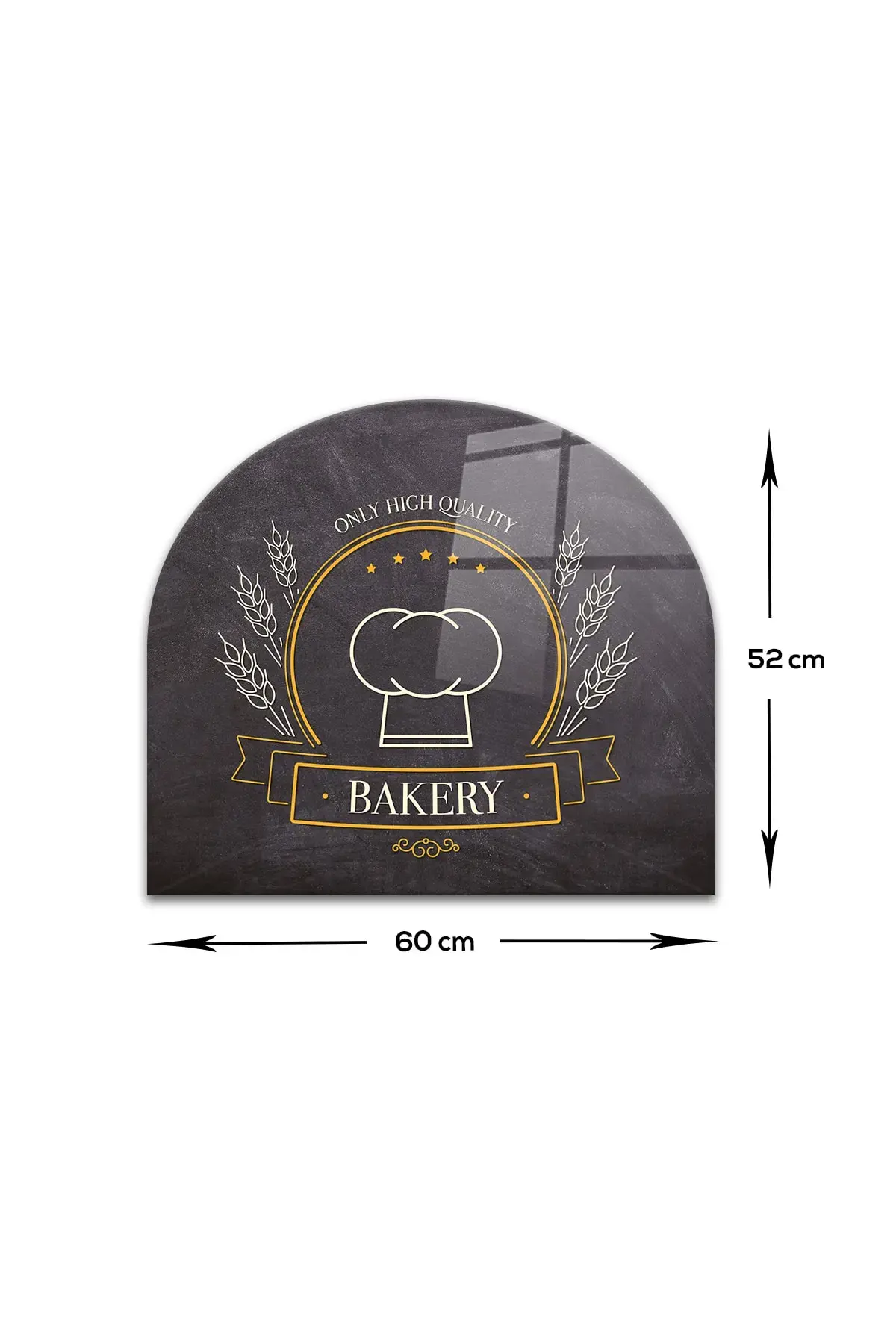 Стаклена заштита за задниот дел на шпоретот | Овален облик | Bakery Quality | 52cm X 60cm