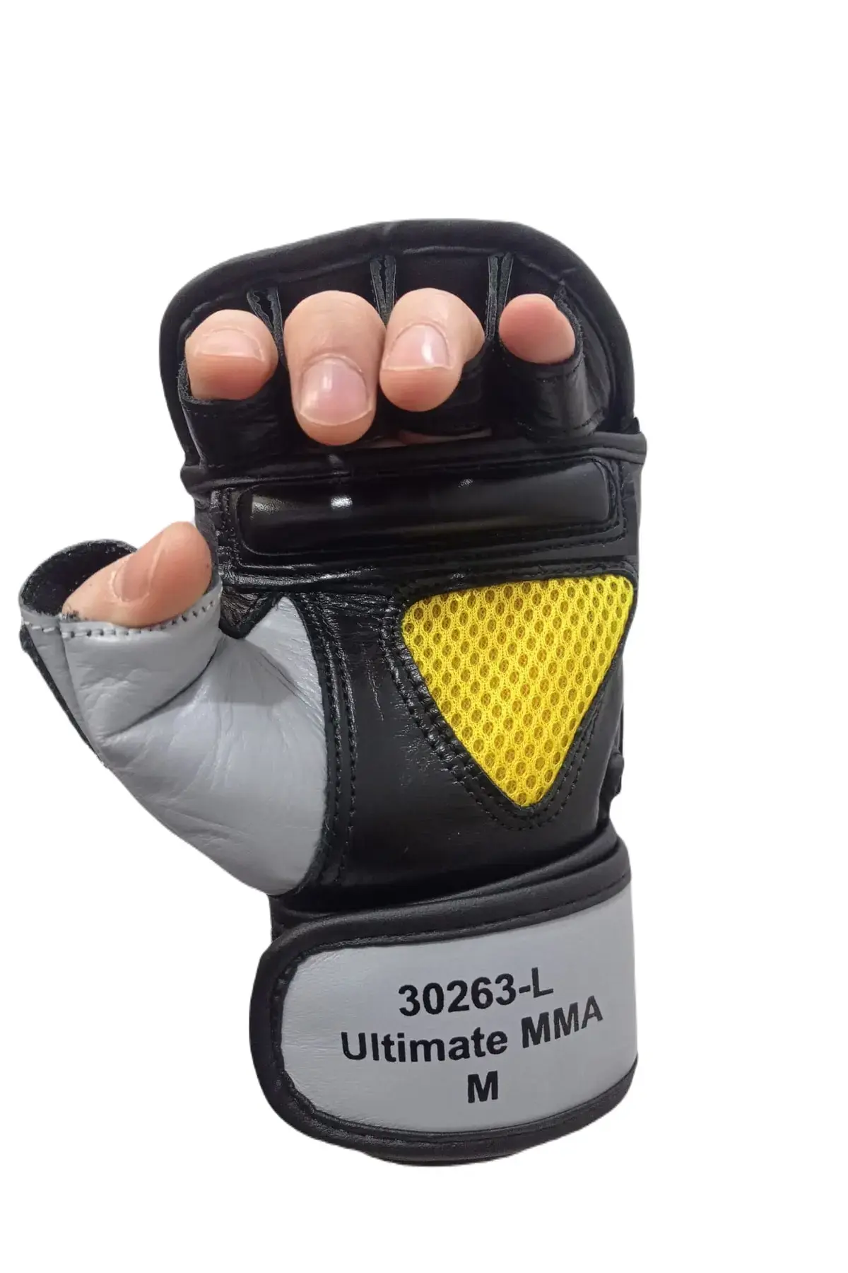 Кожни 30263-l Ultimate MMA ракавици од вистинска кожа за слободна борба црни