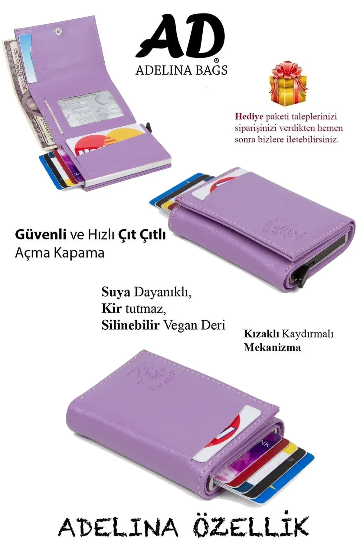Сет од 3 премиум паричници со механизам и RFID заштита