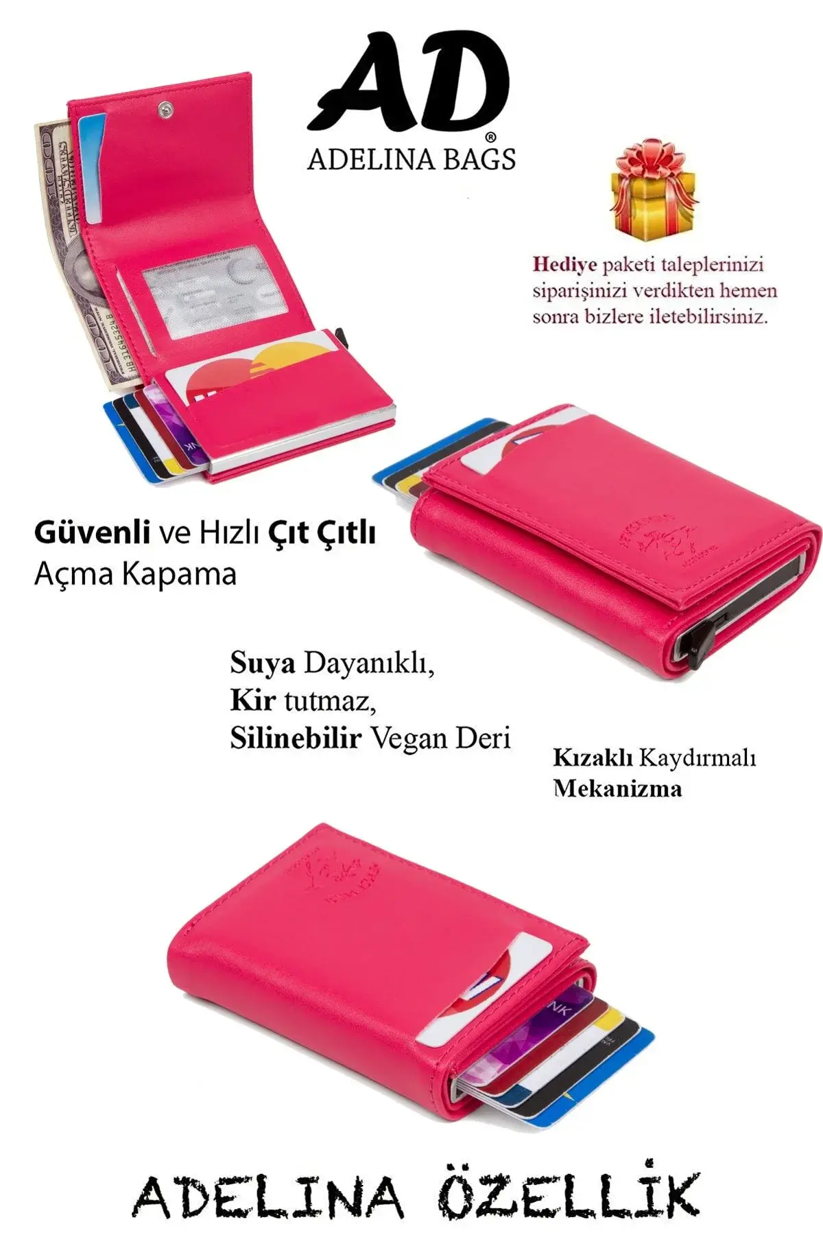 Сет од 3 премиум паричници со механизам и RFID заштита