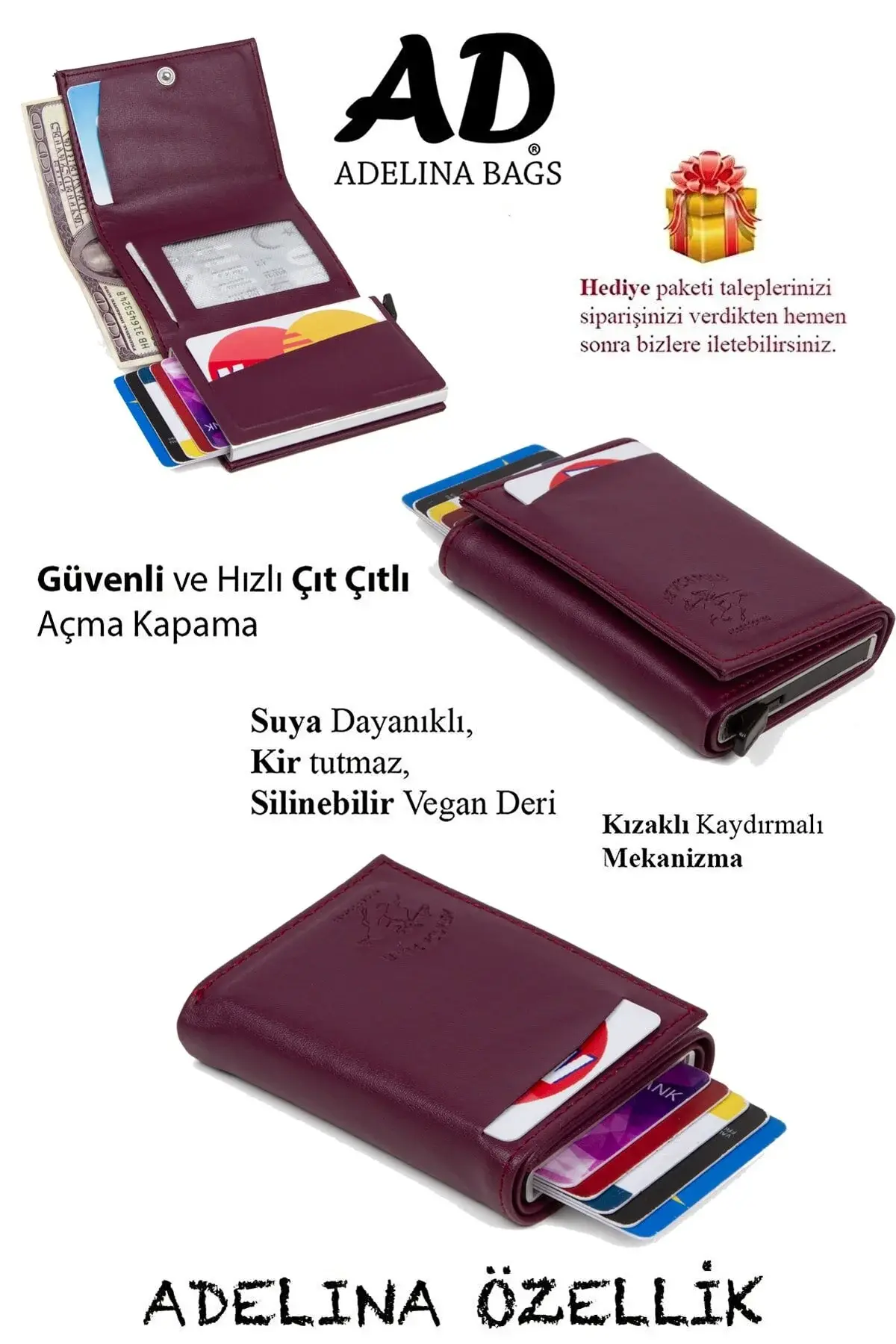 Сет од 3 премиум паричници со механизам и RFID заштита