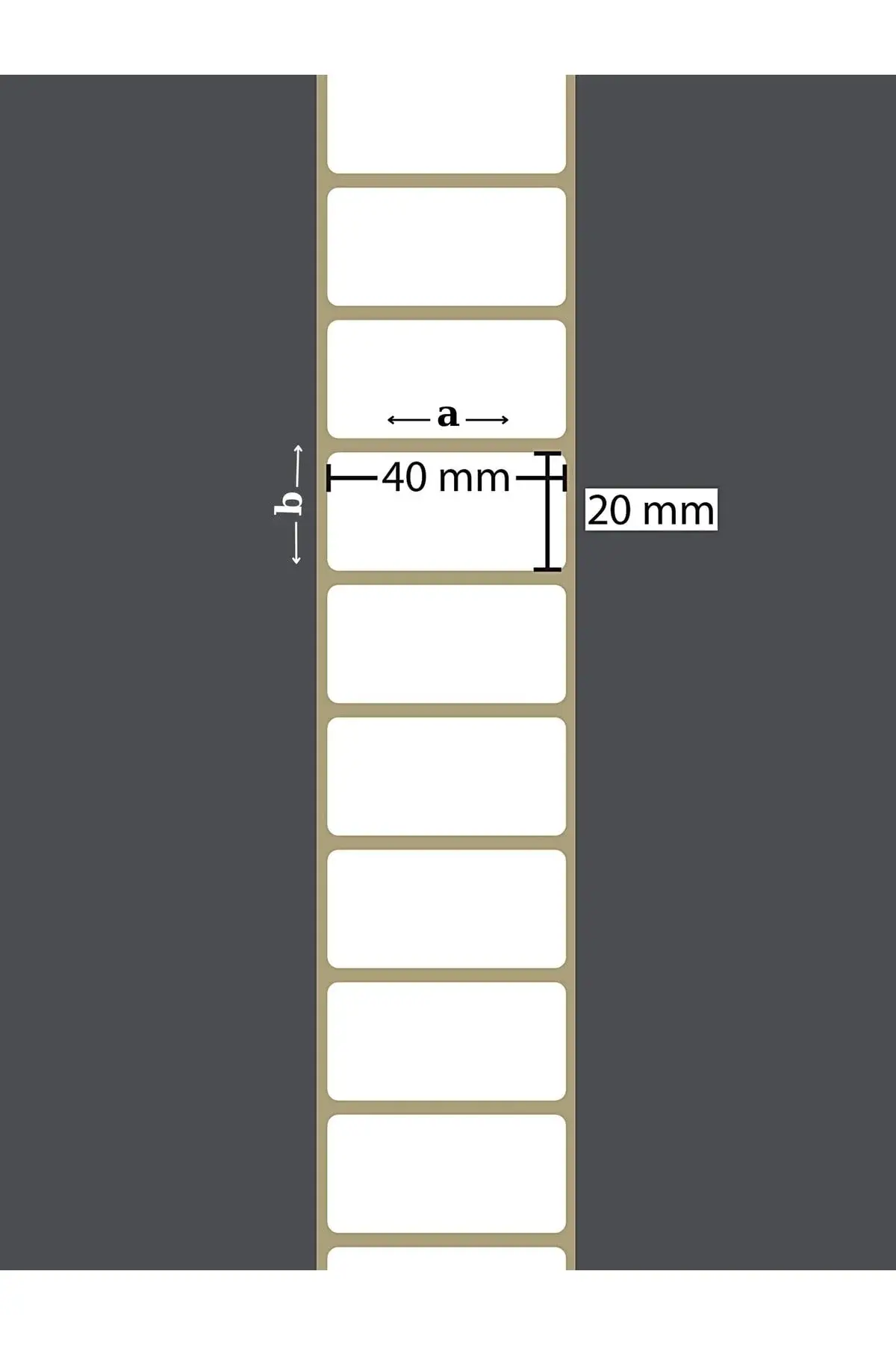 20x40 mm термална етикета за баркод, самолеплива етикета (1 ролна = 2000 парчиња)