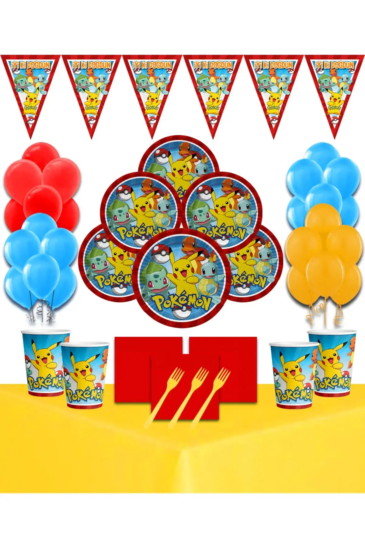 Pokemon Pikachu сет за роденденска забава за 8 лица