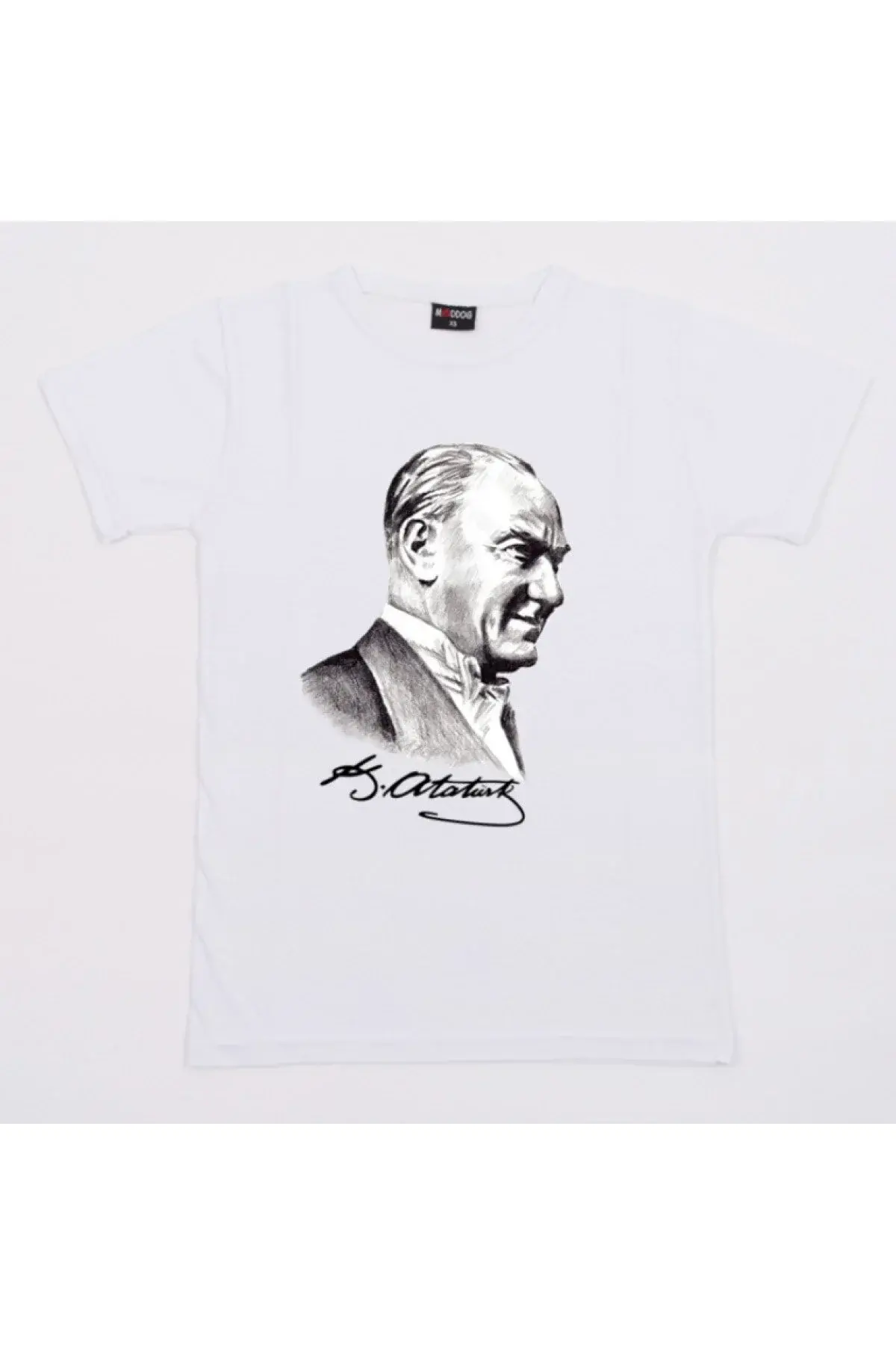 Маица со портрет на Ататурк / потпишана на грб (Relax Fit) / 9xl / 8xl / 7xl / 6xl / 5xl / 4xl / 3xl