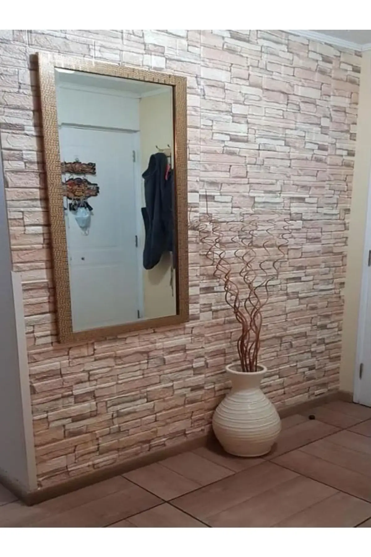 10 парчиња 70x77cm тапет од пена во боја на кафе со 3D самолеплив панел Nw46
