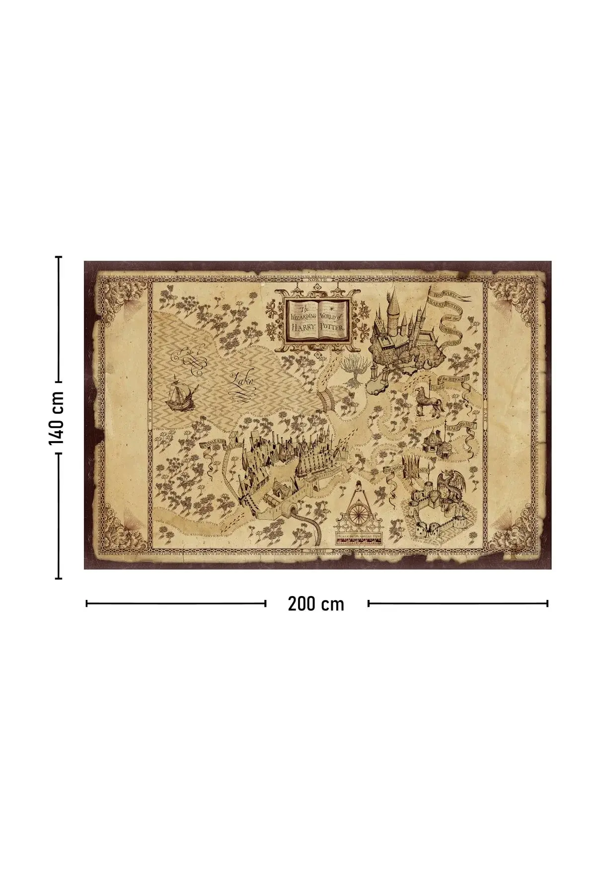 Ѕиден гоблен со мапата на Marauder 140x100 cm-70x100 cm