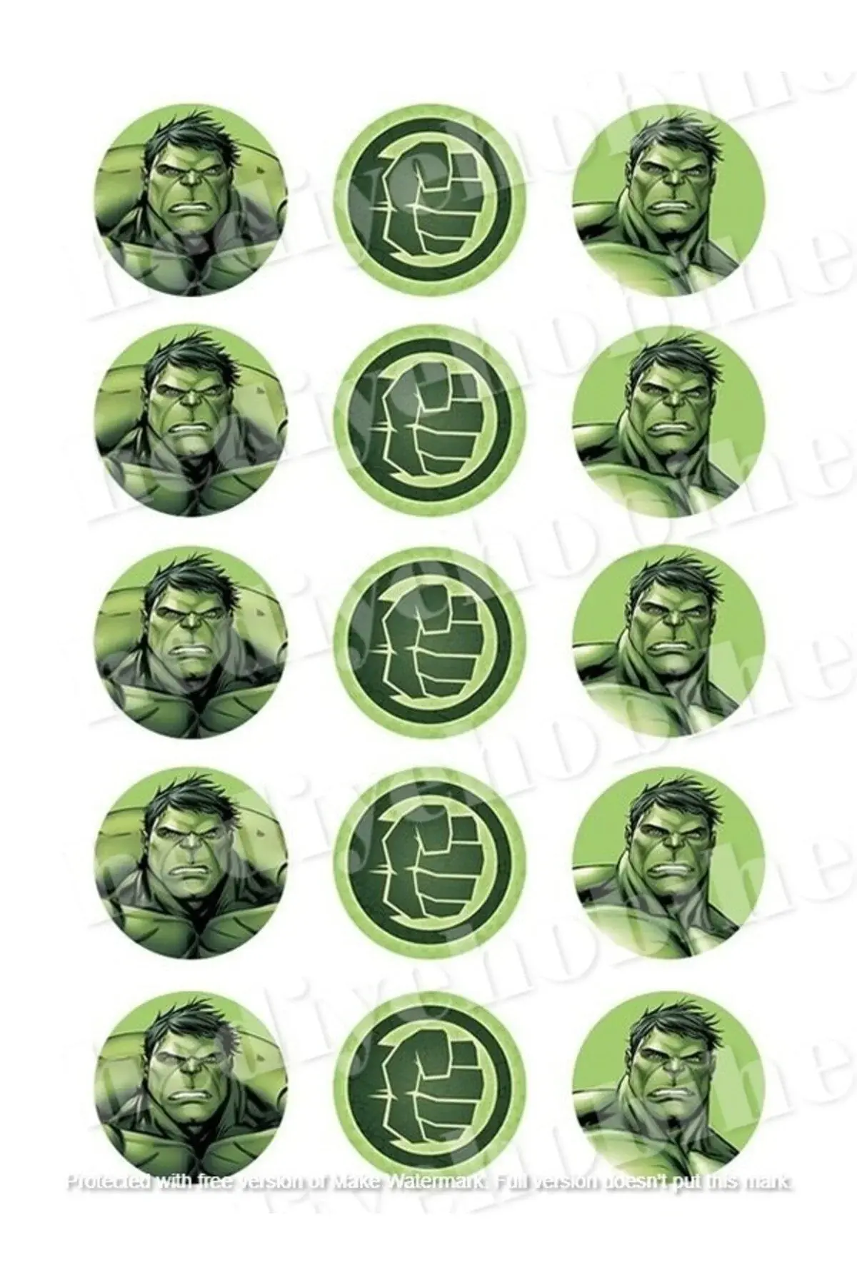 Hulk шеќерен принт, јадлив прехранбен принт, јадлив украс за торта, шеќерна хартија за колачиња