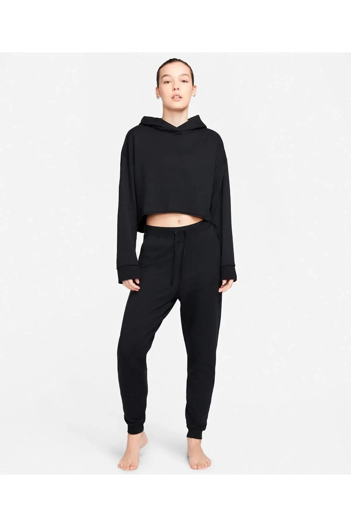 Yoga Luxe Fleece скратена женска дуксерка со качулка