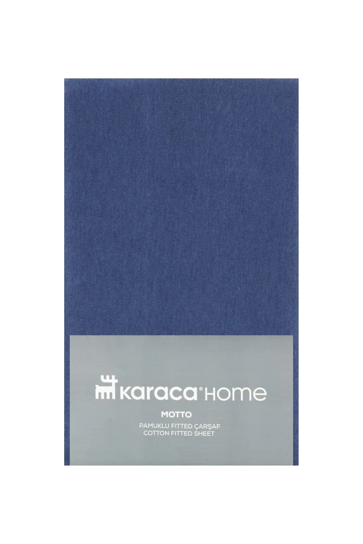 Motto памучен чаршаф со ластик за единечен кревет 100x200+30 cm индиго