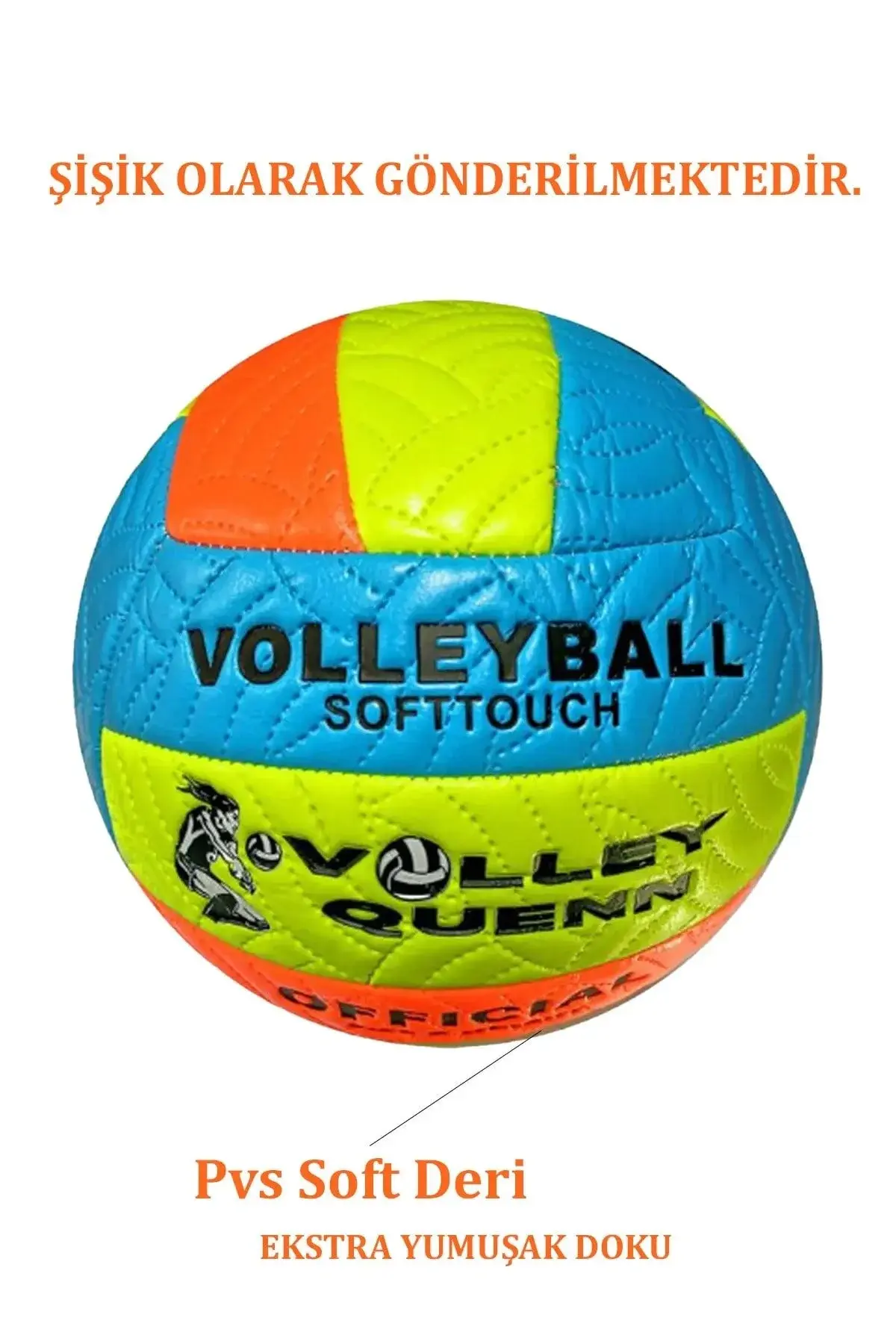 Pvs мека кожна шиена одбојкарска топка, Soft Touch, 280 g, фосфоресцентна, големина 5