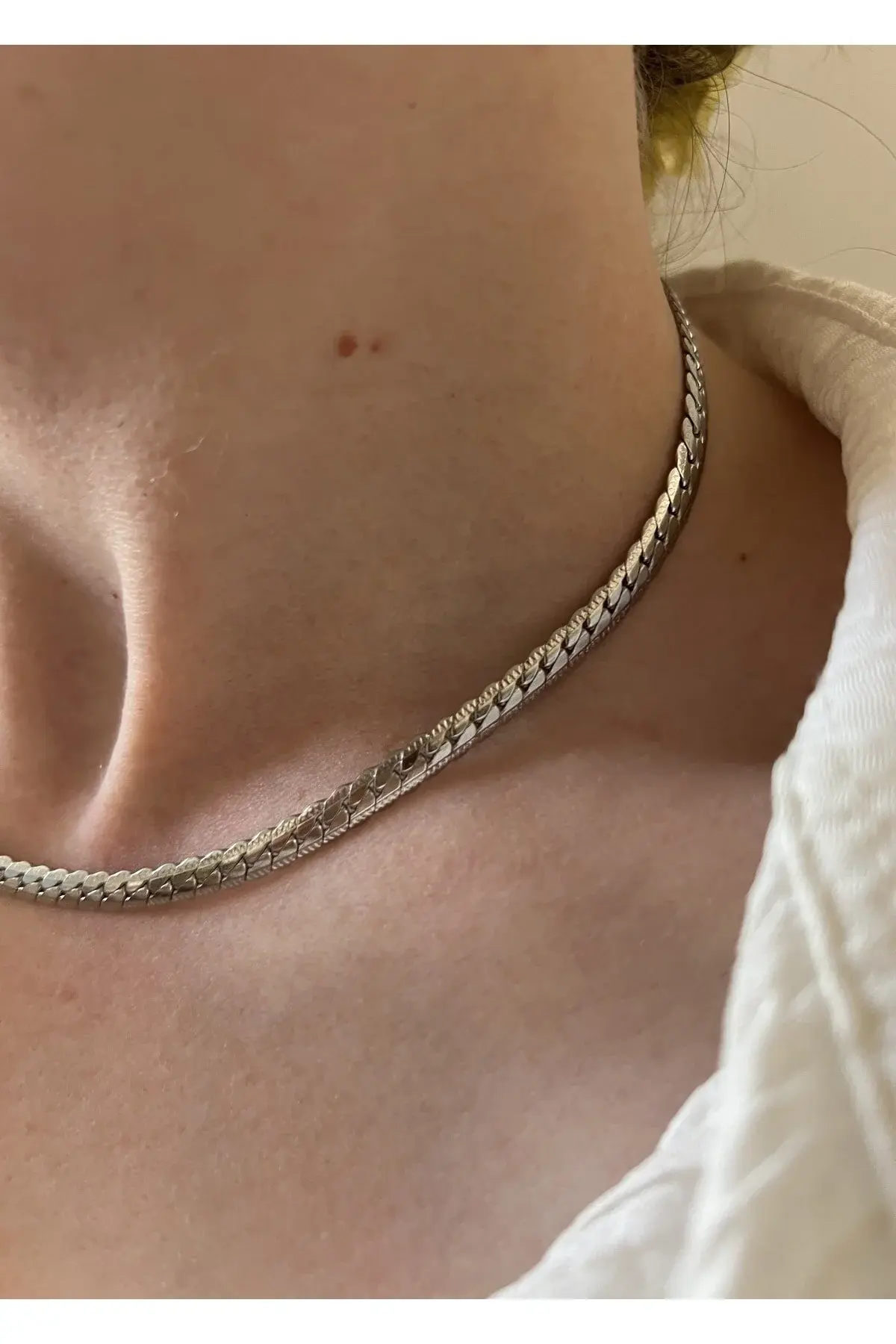 ЧЕЛИЧНО ПЛЕТЕНО ЃЕРДАН СО ЗДРОБЕН ЛАНЕЦ 45 CM