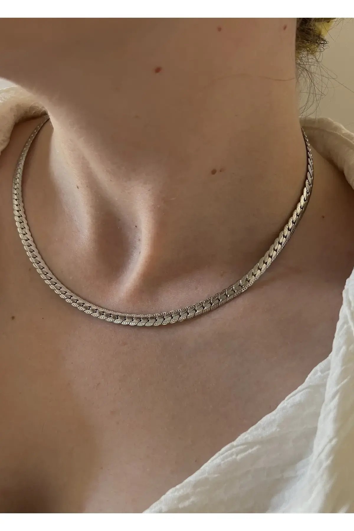 ЧЕЛИЧНО ПЛЕТЕНО ЃЕРДАН СО ЗДРОБЕН ЛАНЕЦ 45 CM