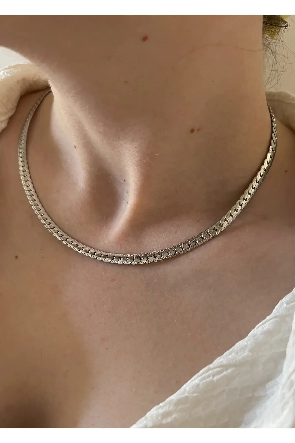ЧЕЛИЧНО ПЛЕТЕНО ЃЕРДАН СО ЗДРОБЕН ЛАНЕЦ 45 CM