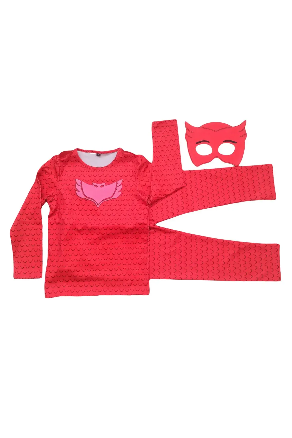 Квалитетен костим за девојчиња со ликот на Owl Girl од PJ Masks, со наметка и маска