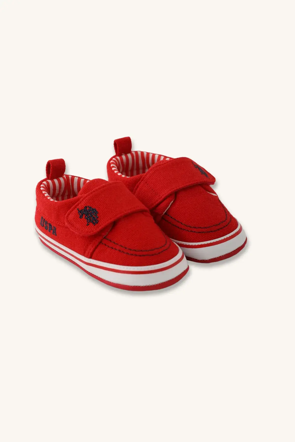 U.S. Polo Assn црвени бебешки чевли со велкро